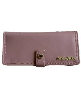 Steve Madden Mauve Pink Women's Snap Wallet with Gold Logo